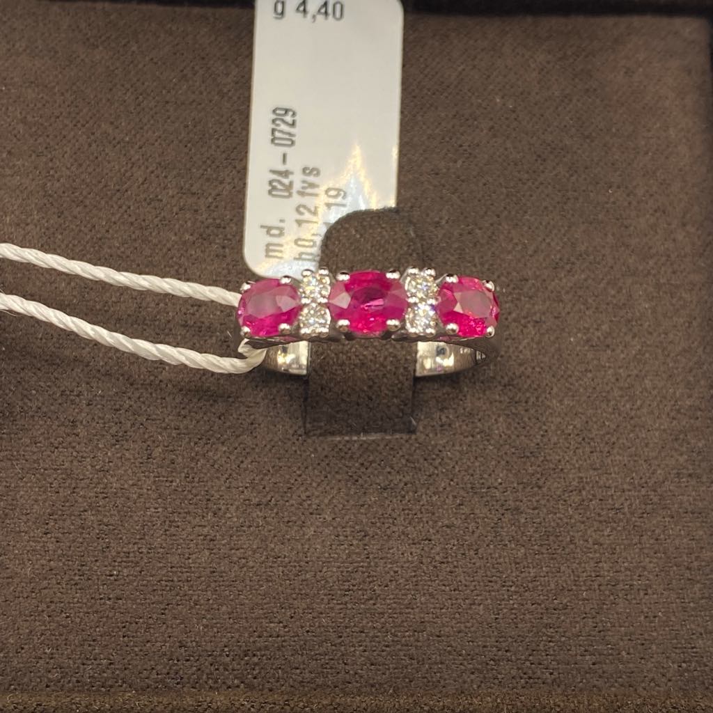 Anello Trilogy Donna Crivelli con Rubini ct 1,19 e Diamanti