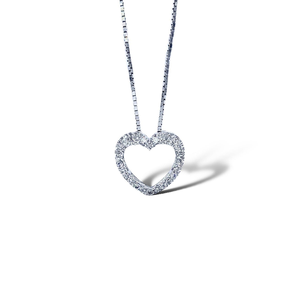 Collana a Cuore Donna Oro 18KT in Oro 18KT e Diamanti Ct 0.03