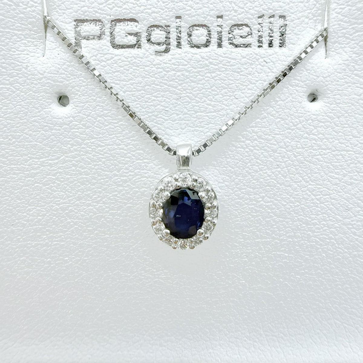 Collana Donna PG Gioielli con Zaffiro ct. 0,47 e Diamanti
