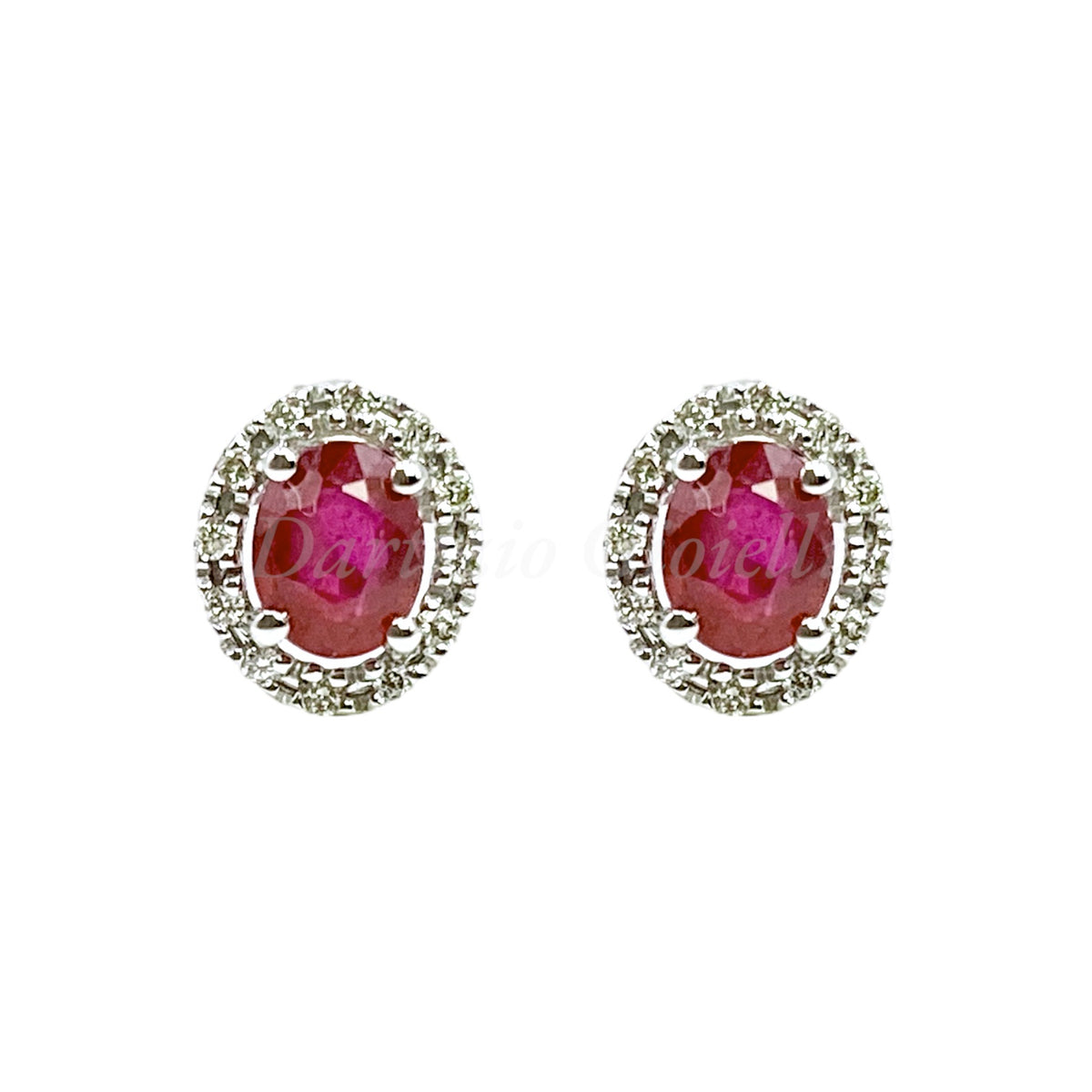Orecchini Donna Oro 18KT con Rubini Ct 0.84 e Diamanti