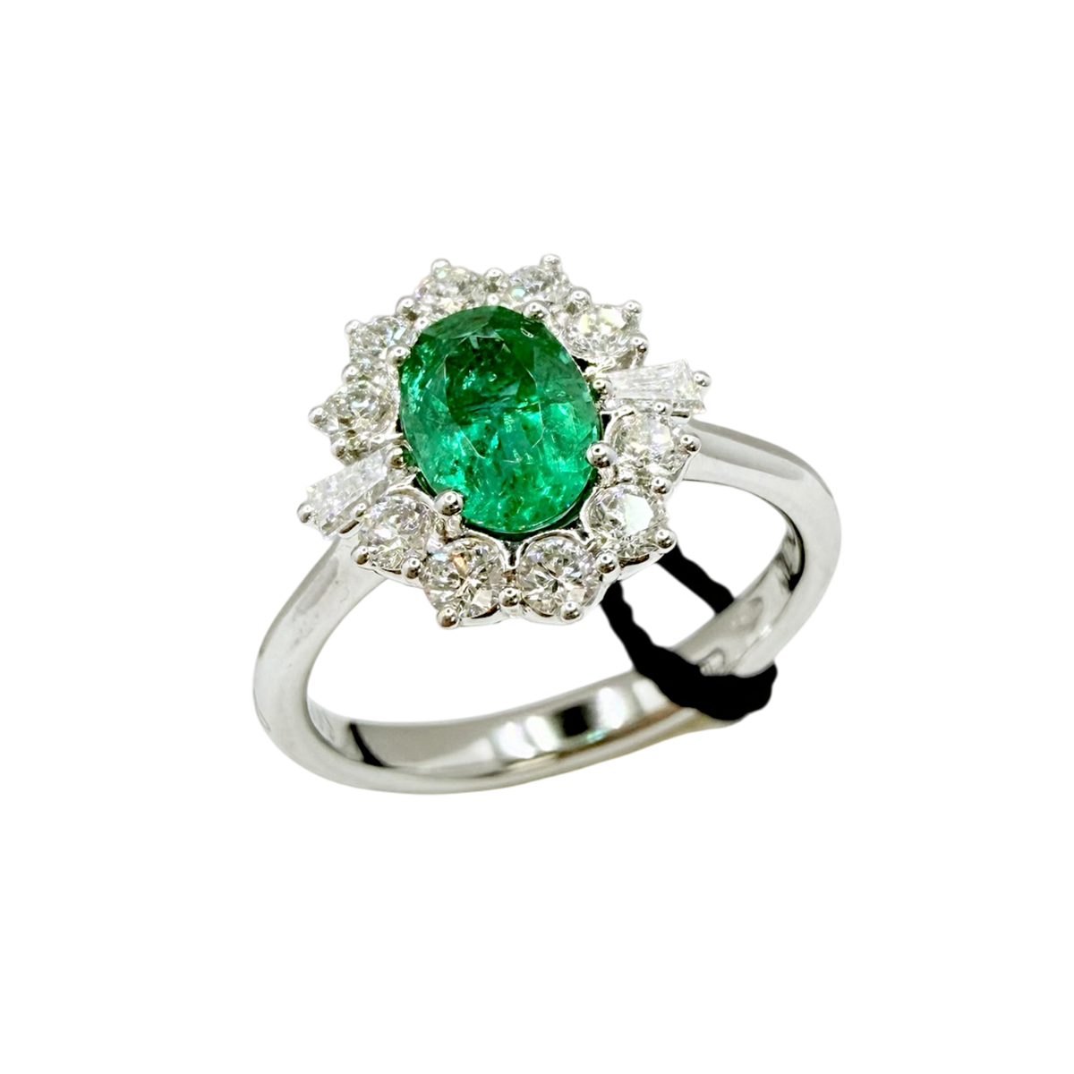 Anello Recarlo con Diamanti e Smeraldo ct. 0,82