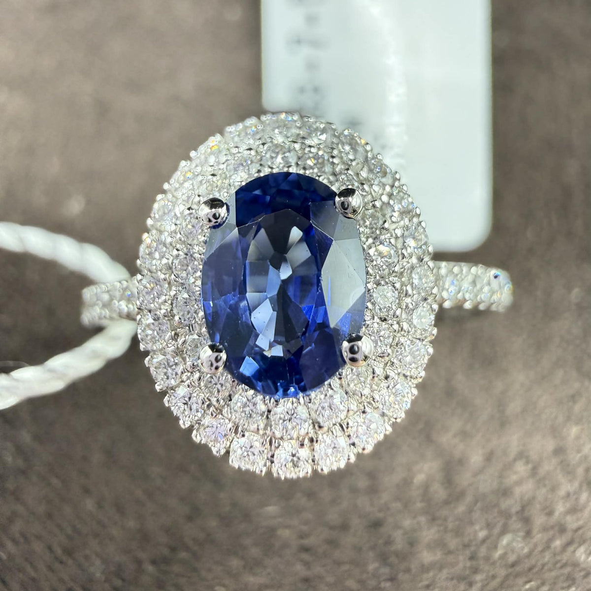 Anello Donna Crivelli con Diamanti e Zaffiro Ct. 0.91