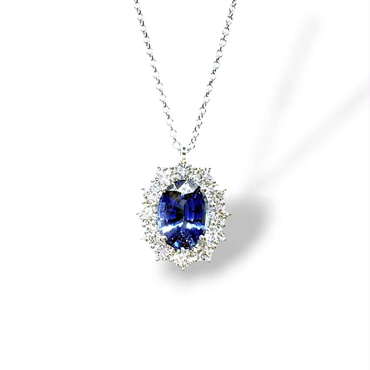 Collana Donna Recarlo con Zaffiro Ct 1.41 e Diamanti