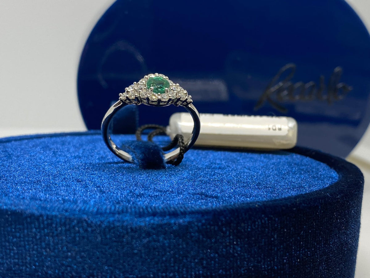 Anello Recarlo con Smeraldo Ct 0.36 e Diamanti