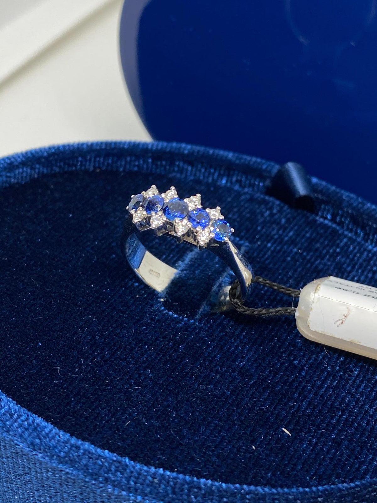 Anello Veretta a 5 donna Recarlo con Zaffiri Ct 0.86 - ZH732/BZ