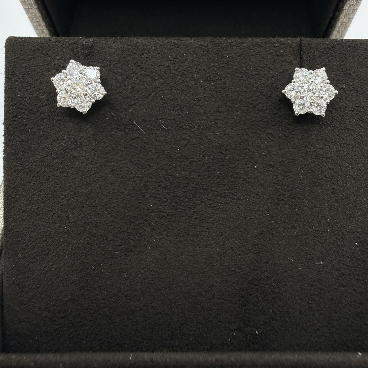 Orecchini Crivelli a Fiore in Oro 18KT 18KT e Diamanti