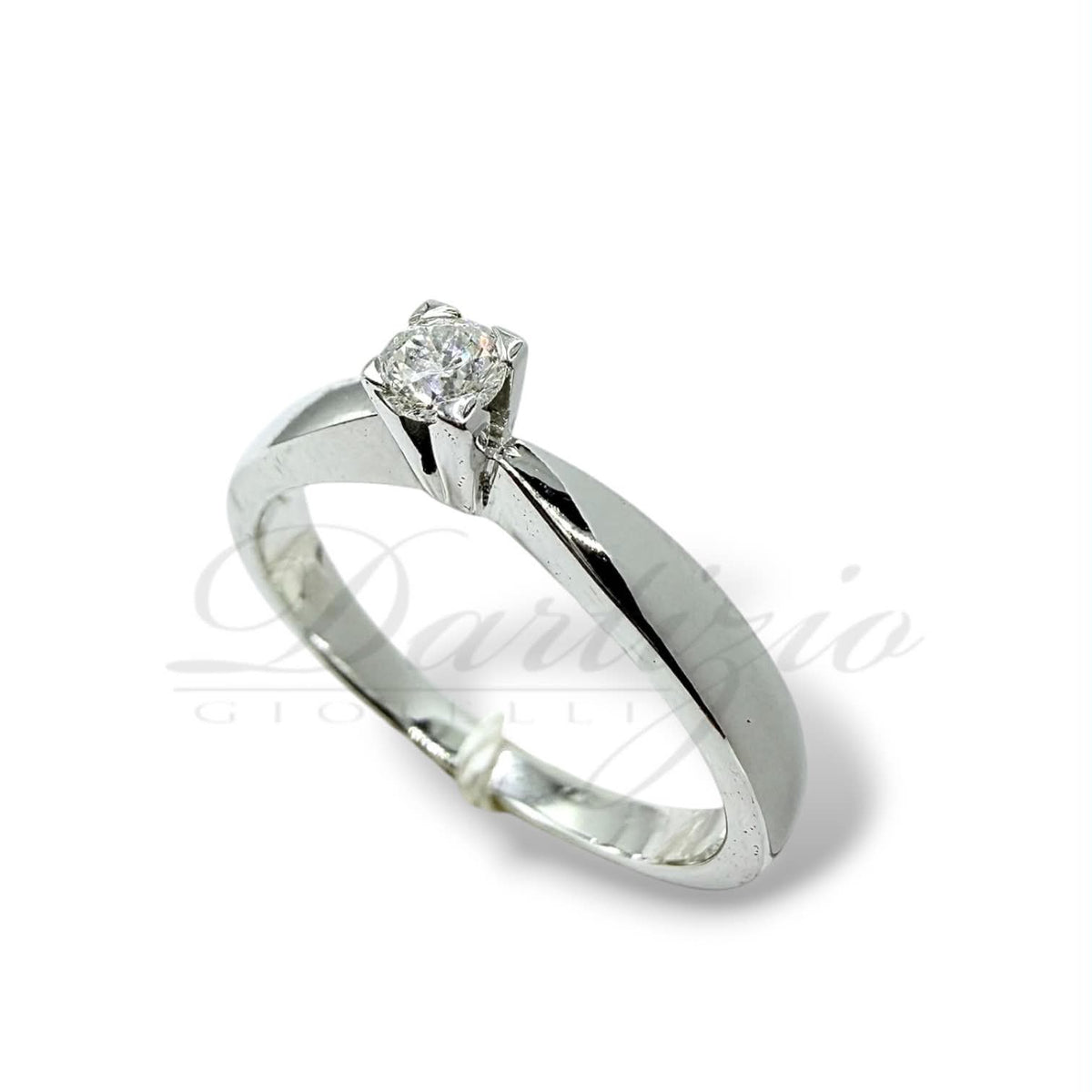 Anello Solitario in Oro 18KT 18KT e Diamante Ct. 0.14