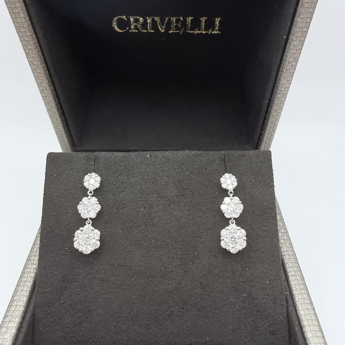 Orecchini Pendenti Crivelli in Oro 18KT 18KT con Diamanti