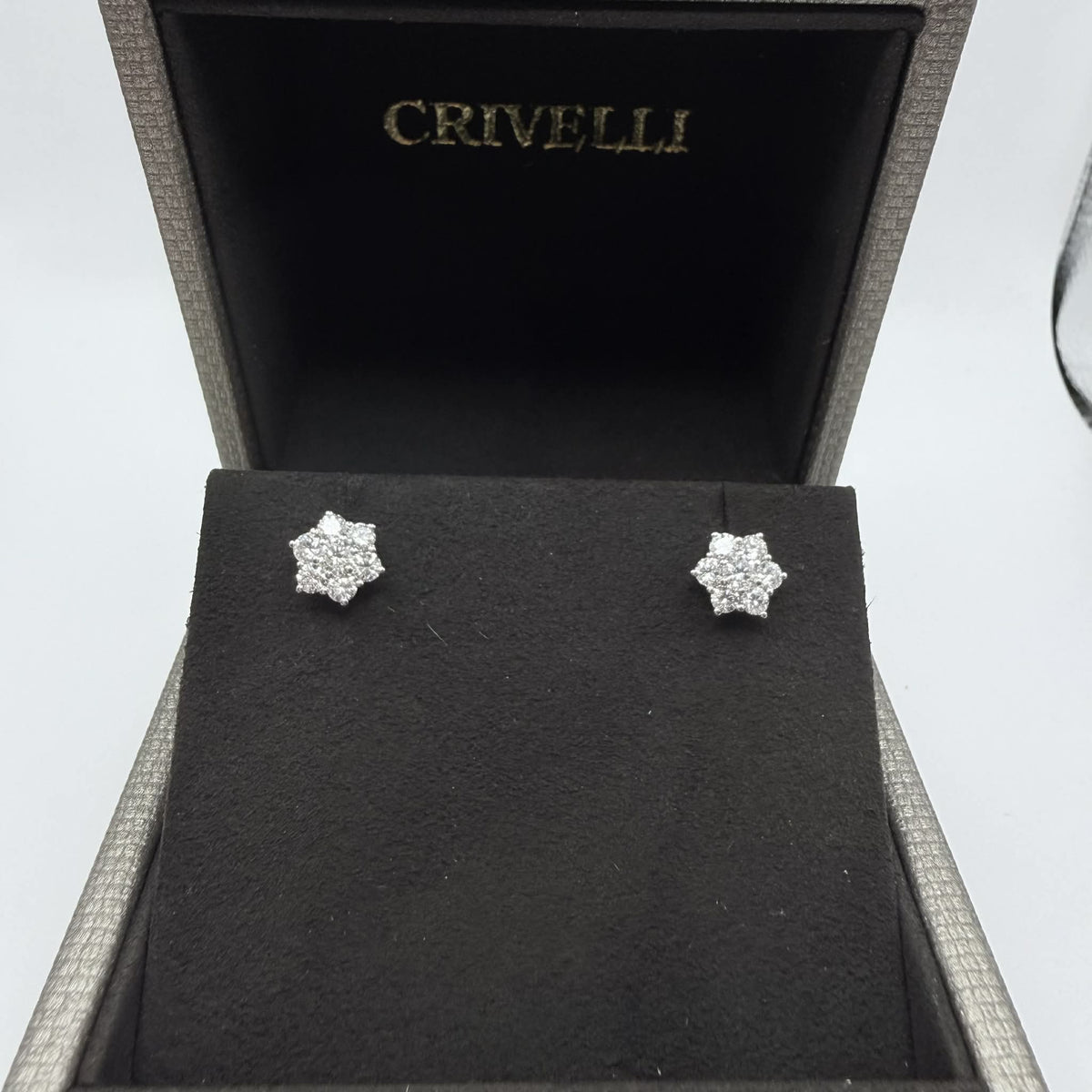 Orecchini Crivelli a Fiore in Oro 18KT 18KT e Diamanti