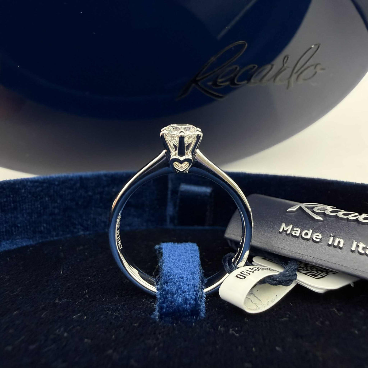 Anello Recarlo Solitario Anniversary Six con Diamanti Ct. 0.52