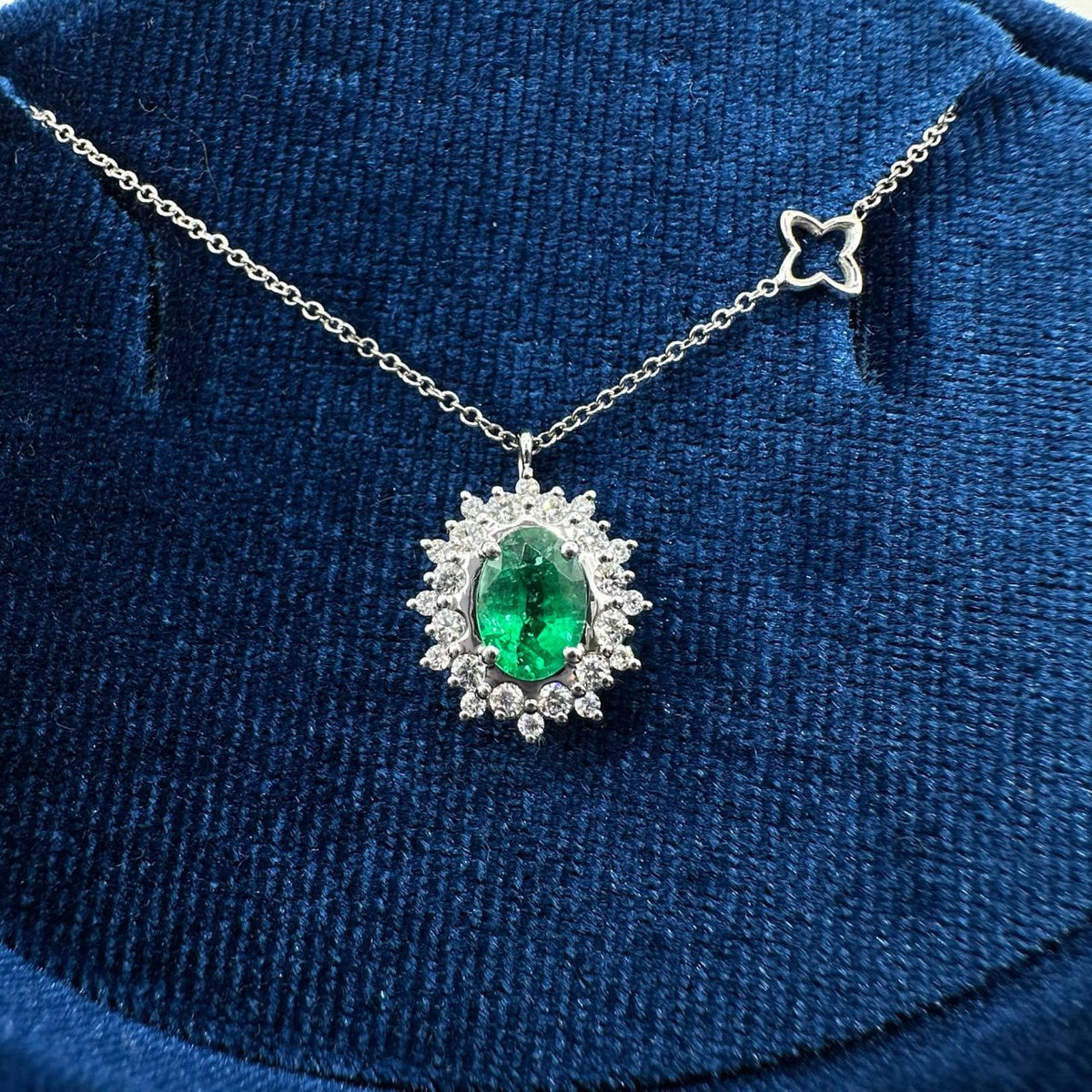 Collana Recarlo con Diamanti e Smeraldo Ct 0,74