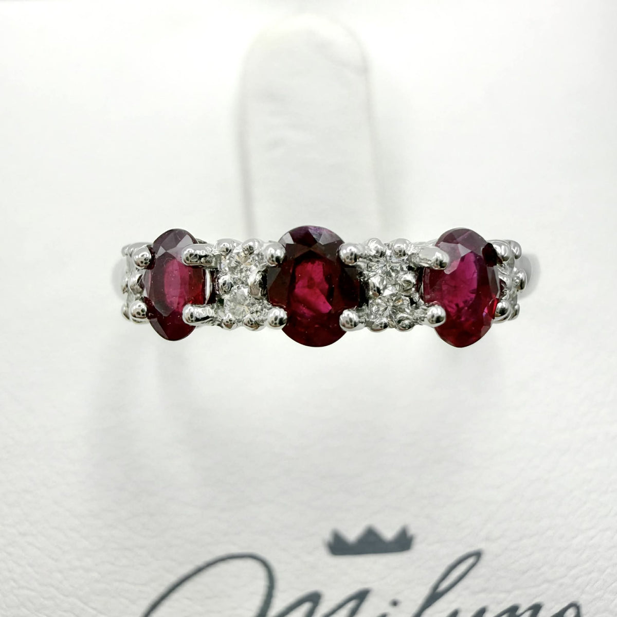 Anello Donna Miluna Trilogy in Oro 18KT con Rubini e Diamanti