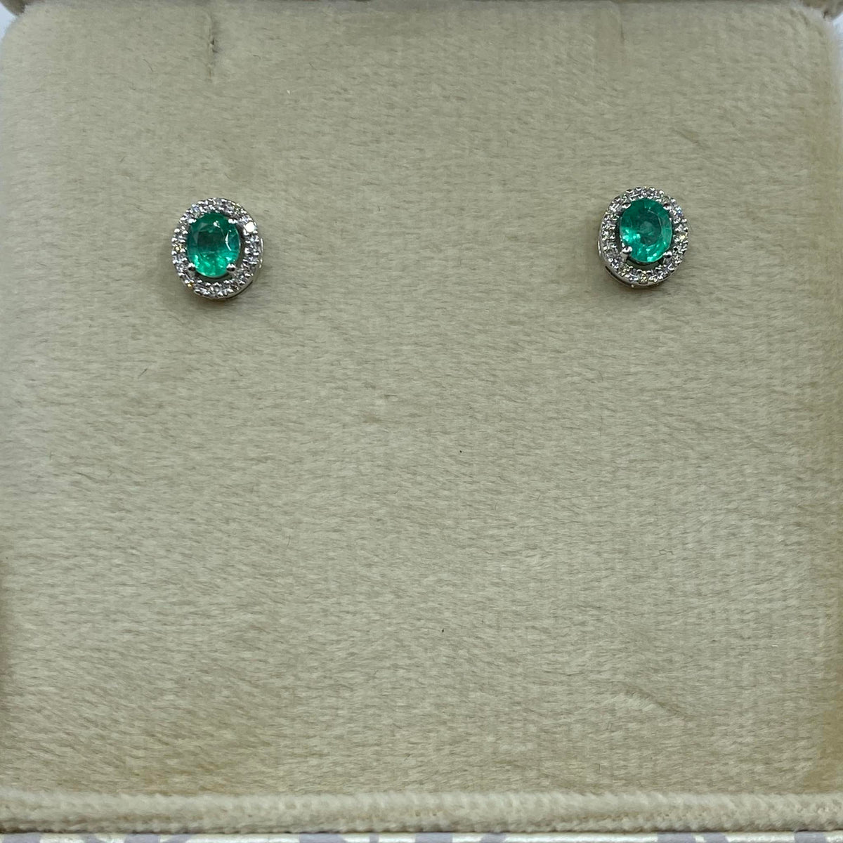 Orecchini Donna Oro 18KT con Smeraldi Ct 0.70 e Diamanti