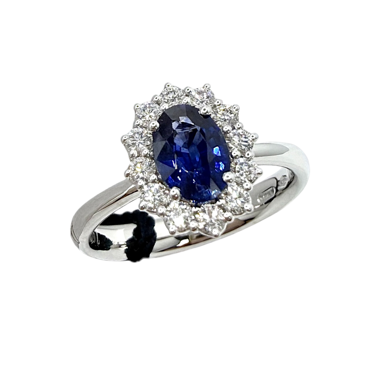 Anello Donna Recarlo con Diamanti e Zaffiro Ct. 0,83