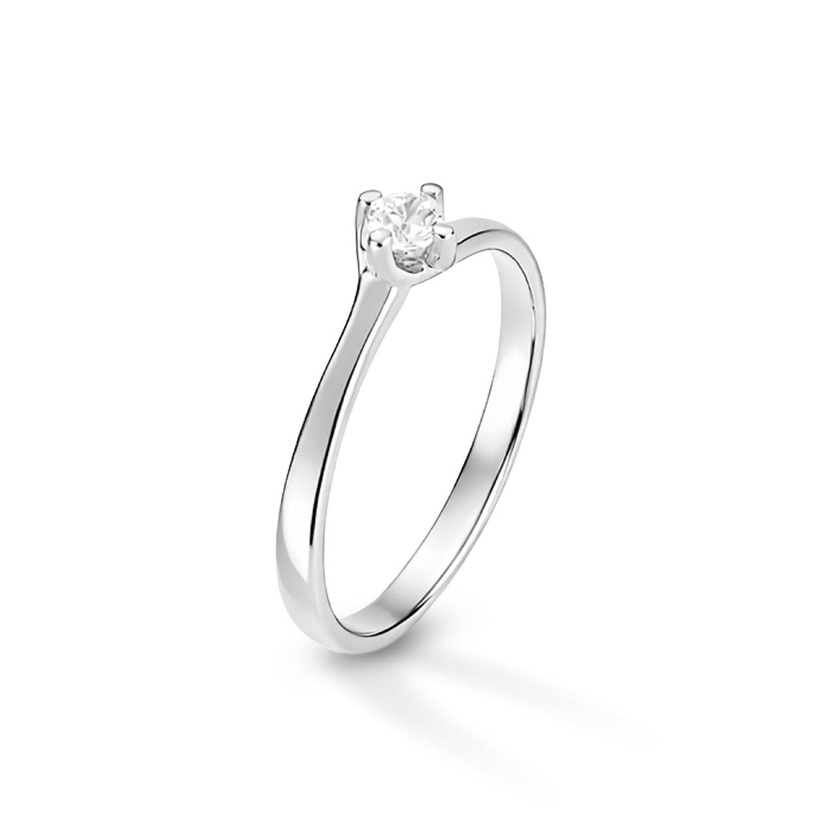 Anello iGold Solitario Valentino in Oro Bianco 9KT e Zircone Bianco