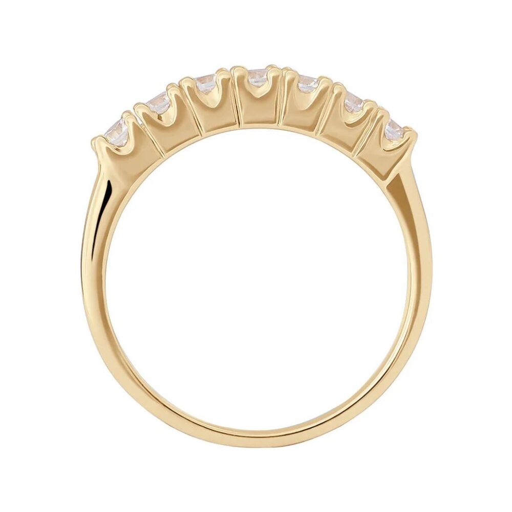 Anello Veretta/Veretta a 7 Pietre in Argento Placato Oro 18KT Stroili