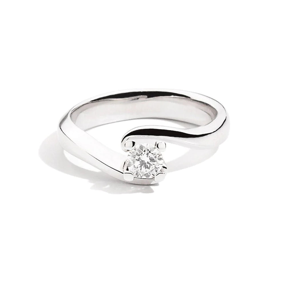 Anello Recarlo Solitario Maria Teresa con Diamanti Ct. 0.18