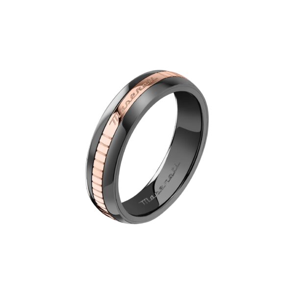 Anello Uomo Maserati In Ceramica e Acciaio Rosé