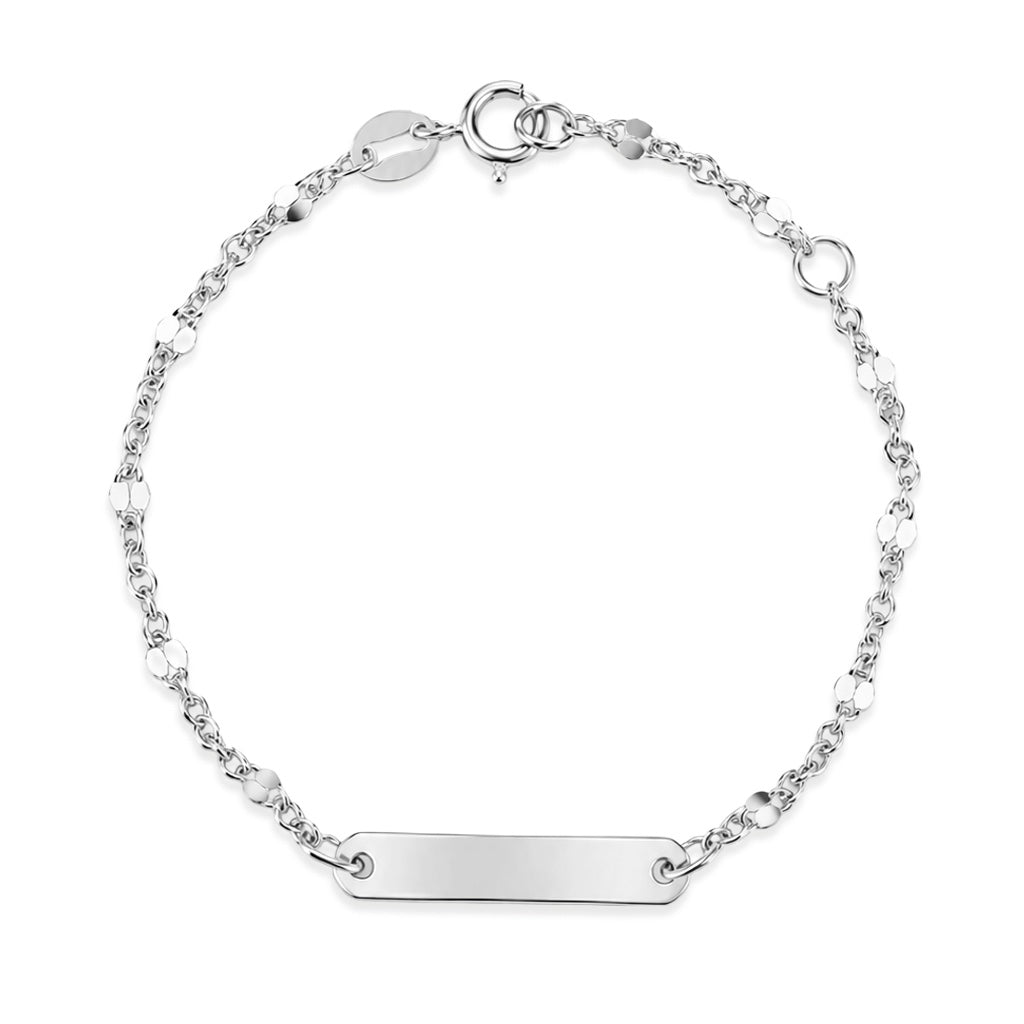 Bracciale Bimbo iGold in Oro Bianco 9Kt con Targhetta