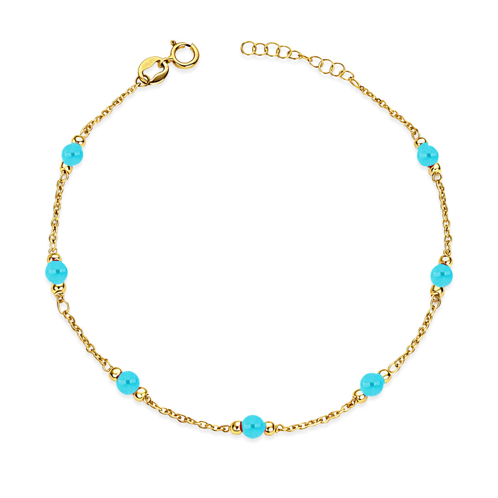 Bracciale Donna iGold in Oro Giallo 9Kt e Turchese