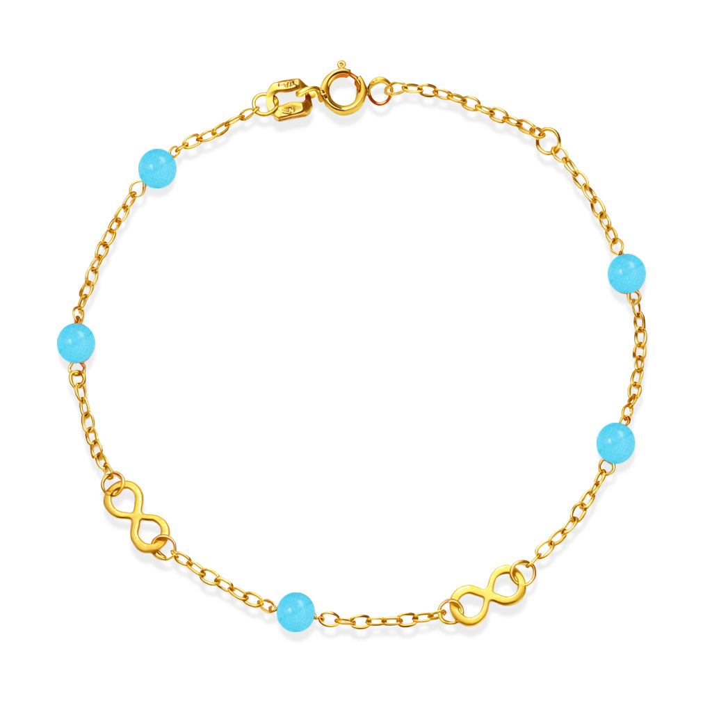 Bracciale Donna iGold in Oro Giallo 9Kt e Turchese