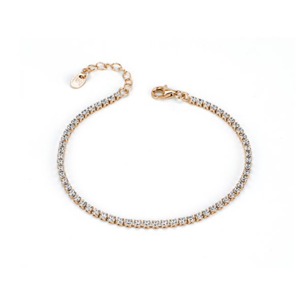 Bracciale Donna Tennis Boccadamo in Argento Rosè e Zirconi