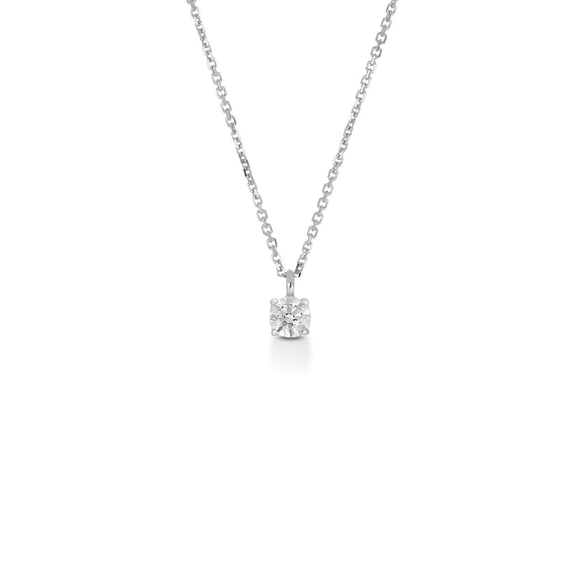 Collana Punto Luce iGold in Oro Bianco 9Kt e Zircone Bianco