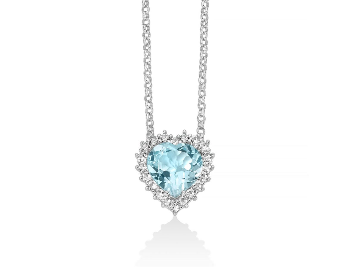 Collana a Cuore Miluna in Argento e Topazio - Gemma del Cielo
