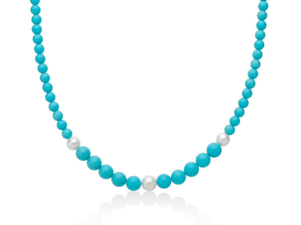 Collana Donna Miluna in Argento con Turchese e Perle