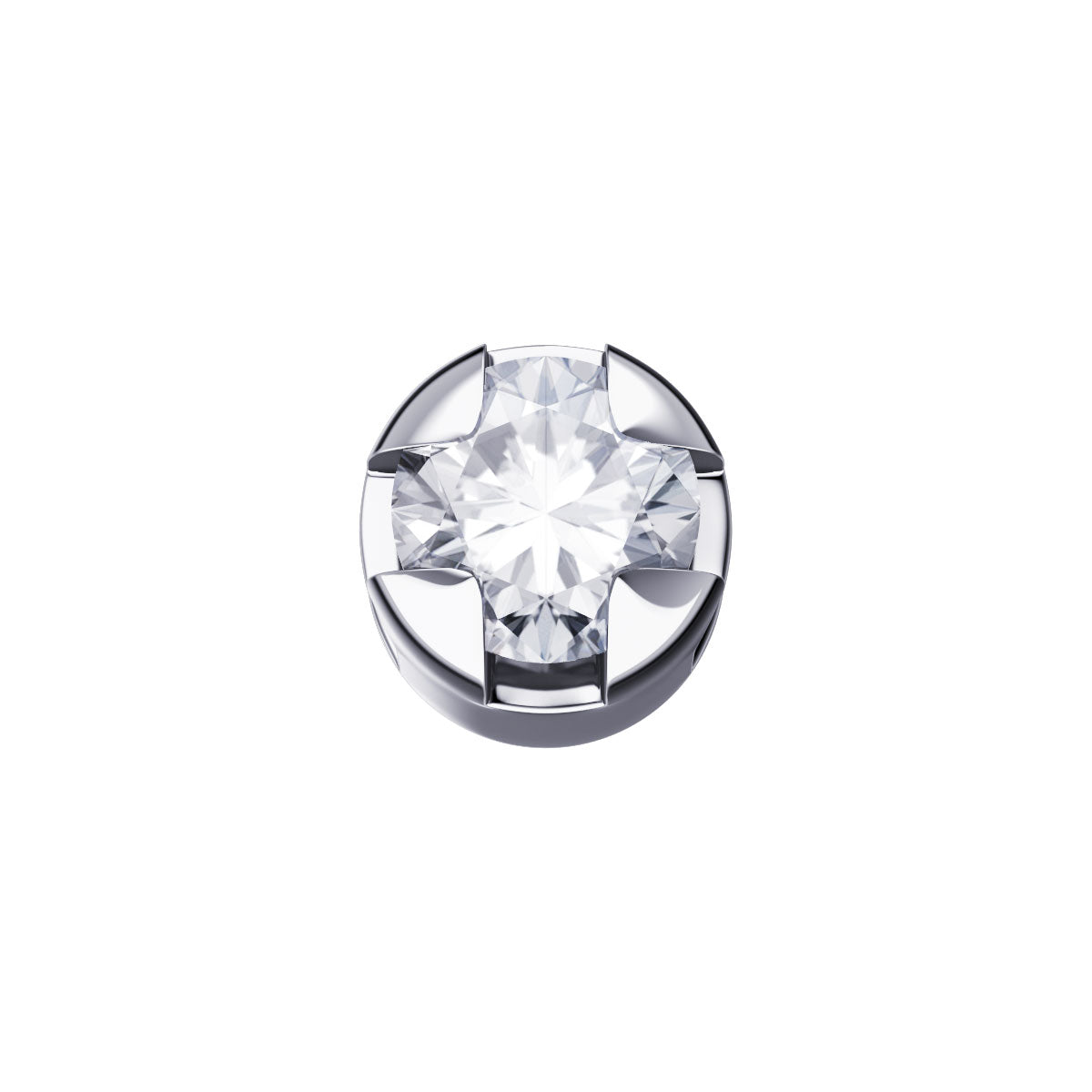 Elements - Griffe Tonda in Oro 18KT 18KT e Diamante Bianco Ct 0.02
