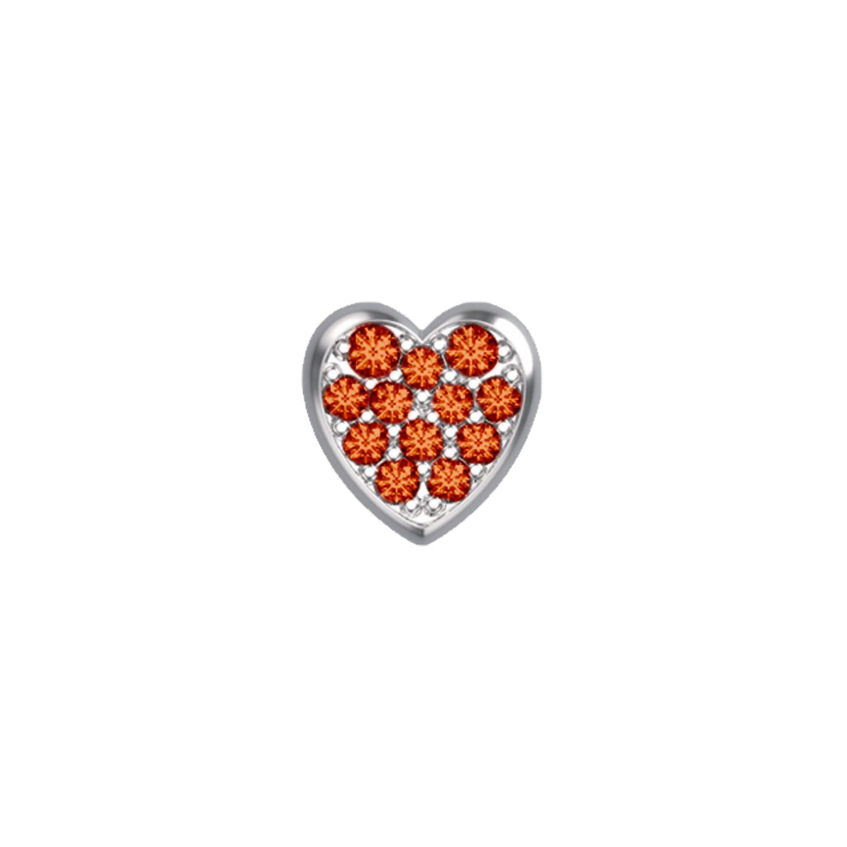 Elements - Cuore in Oro 18KT 18KT e Rubini Ct 0.03