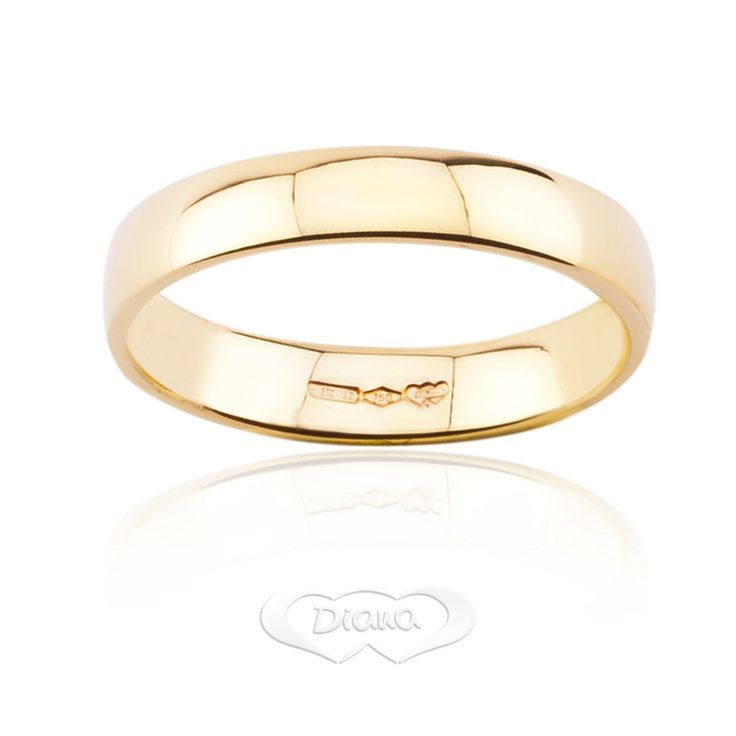Fede Classica Diana Vellutata 4 mm Oro 18KT 18KT