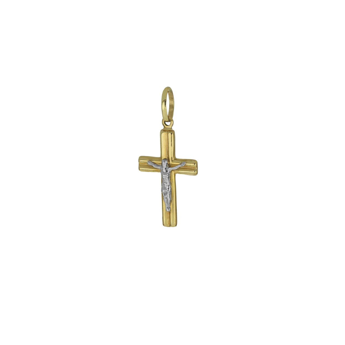 Croce iGold in Oro 9Kt Bicolore