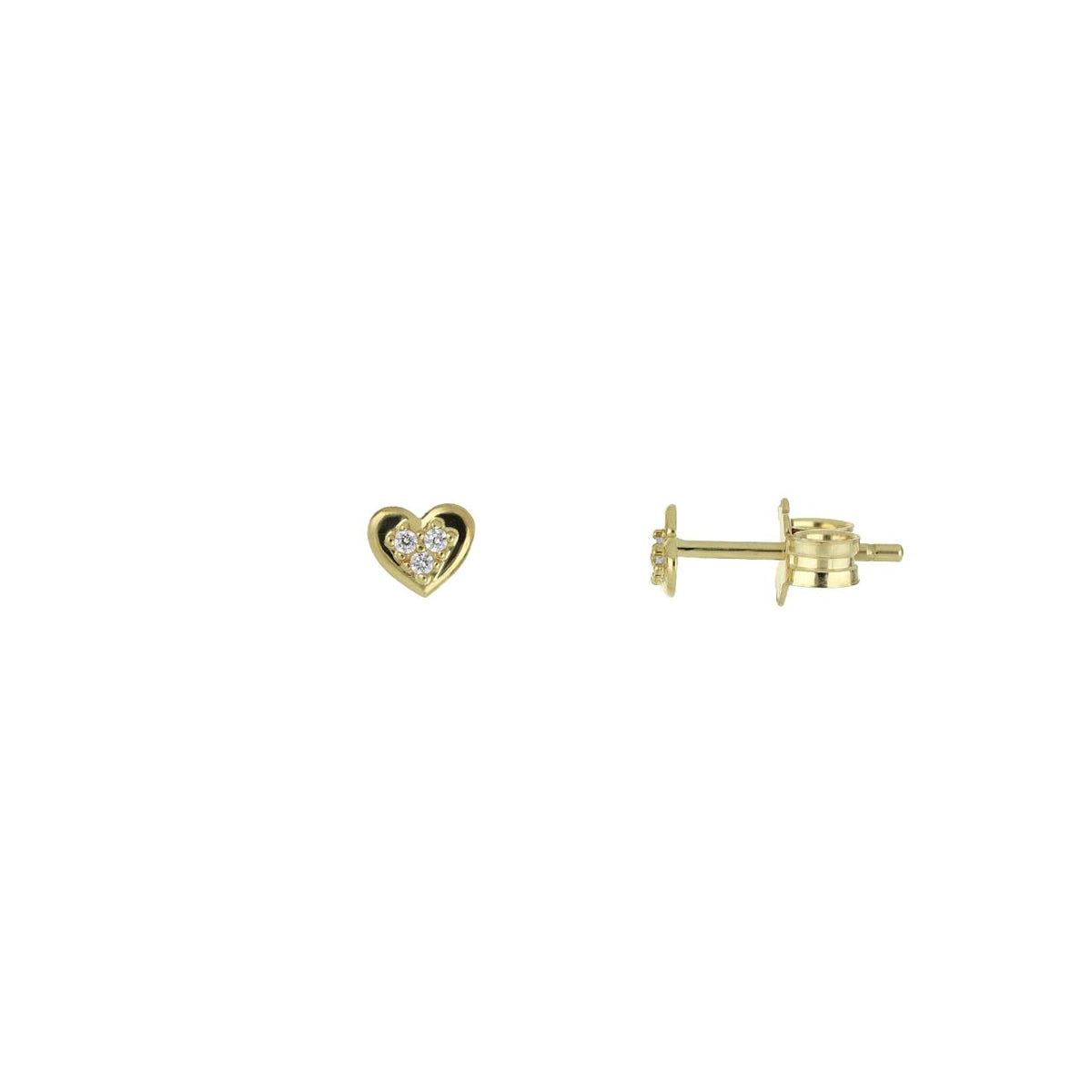 Orecchini a Cuore iGold in Oro Giallo 9Kt e Zirconi