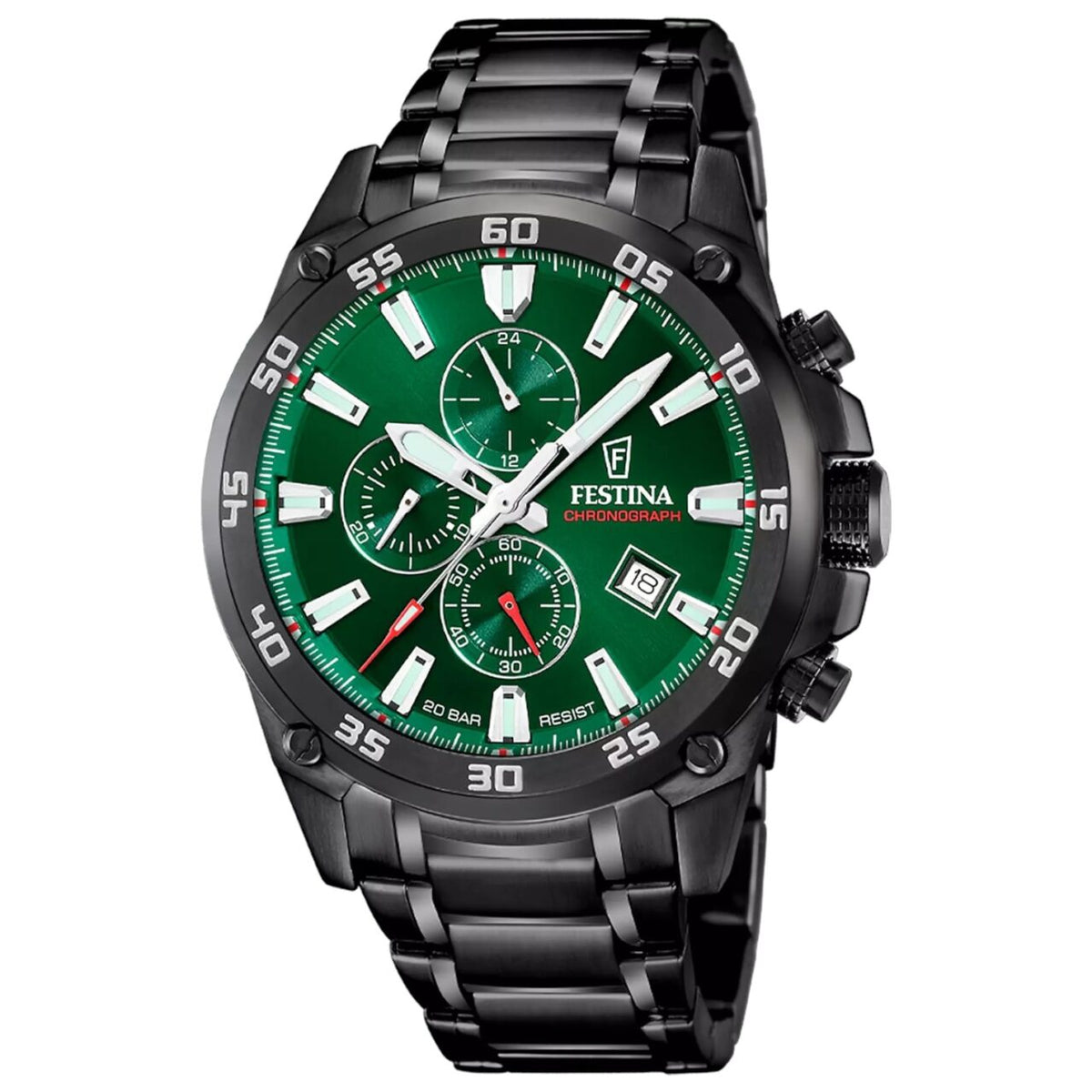 Orologio Uomo Festina in Acciaio Nero Timeless Chronograph
