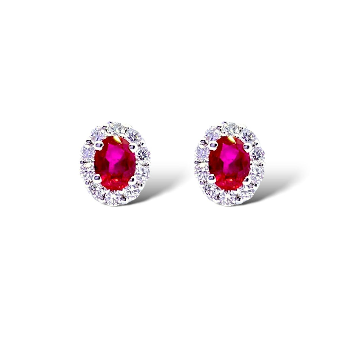 Orecchini Donna Crivelli con Diamanti e Rubino Ct. 0.90