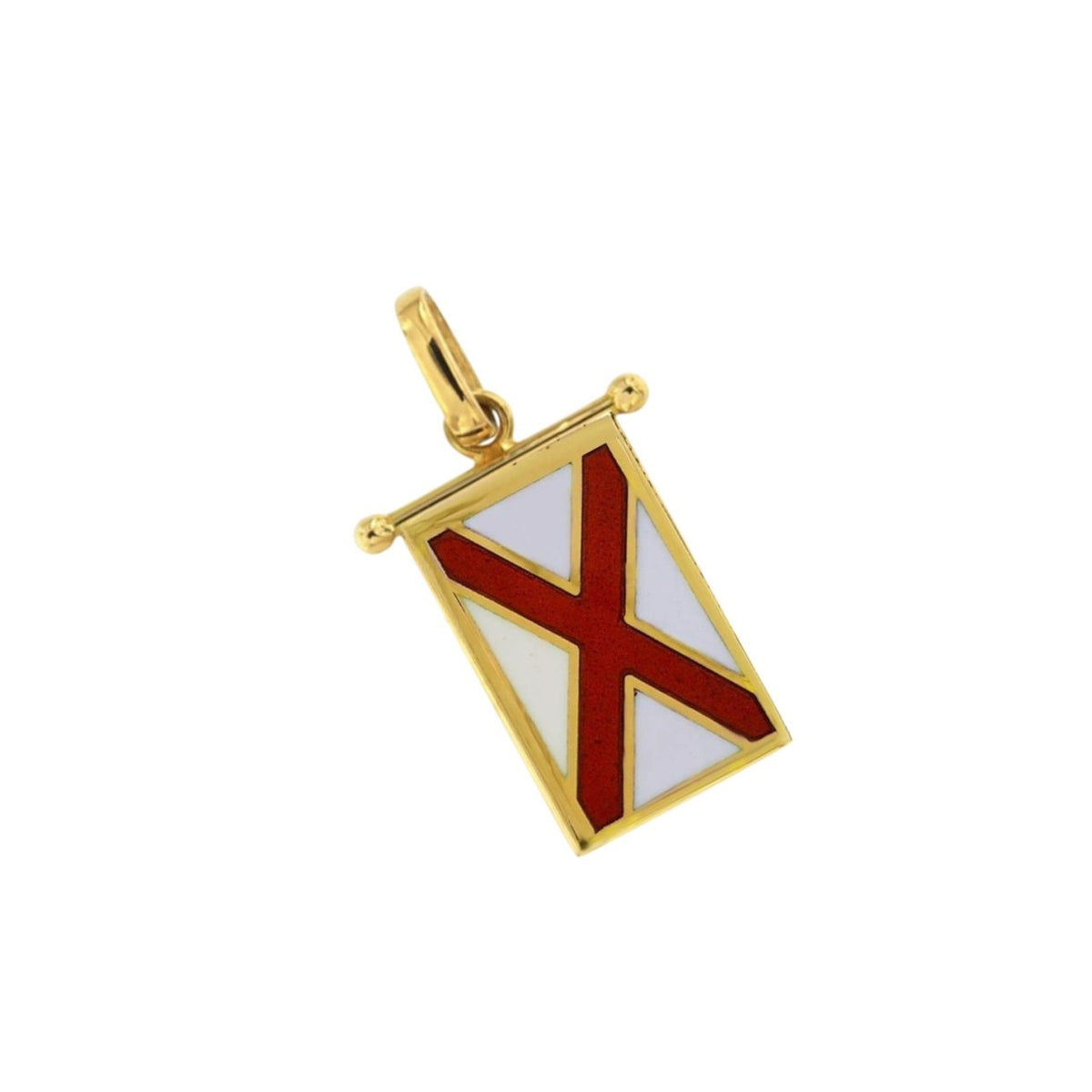 Ciondolo Bandiera Nautica Giovepluvio in Oro 18KT 18KT e Smalto