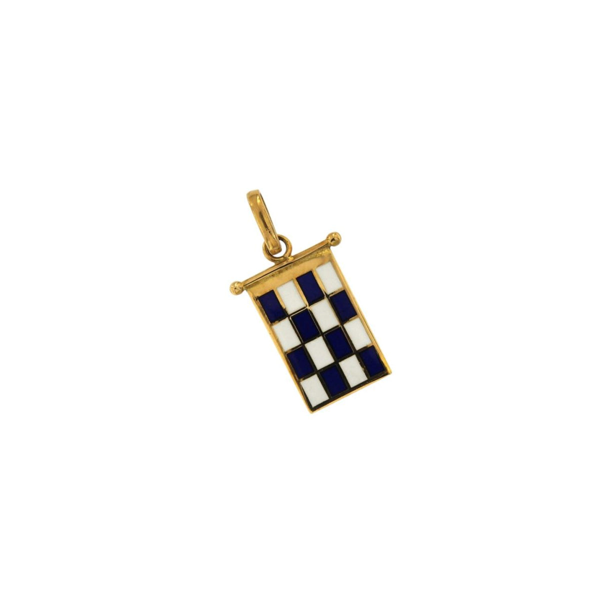 Ciondolo Bandiera Nautica Giovepluvio in Oro 18KT 18KT e Smalto