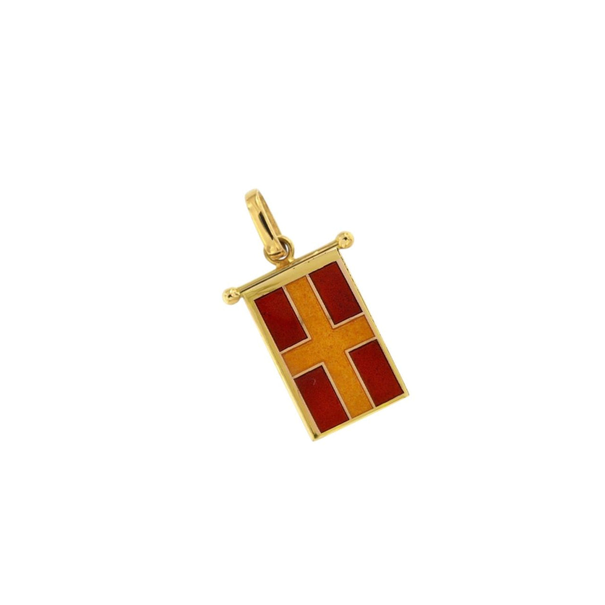 Ciondolo Bandiera Nautica Giovepluvio in Oro 18KT 18KT e Smalto