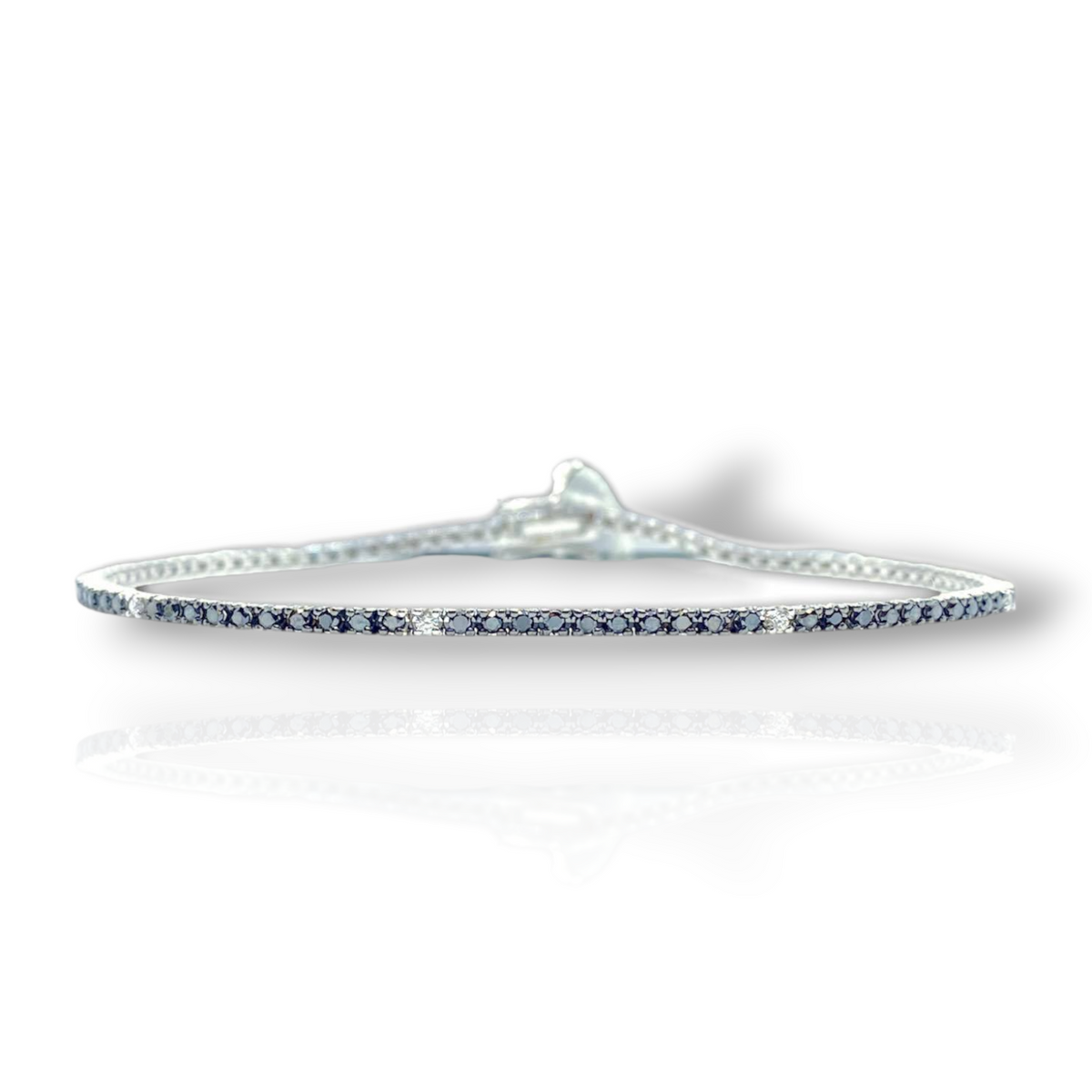 Bracciale Tennis PG Gioielli in Oro 18KT e Diamanti Bianchi e Neri Ct 1.34