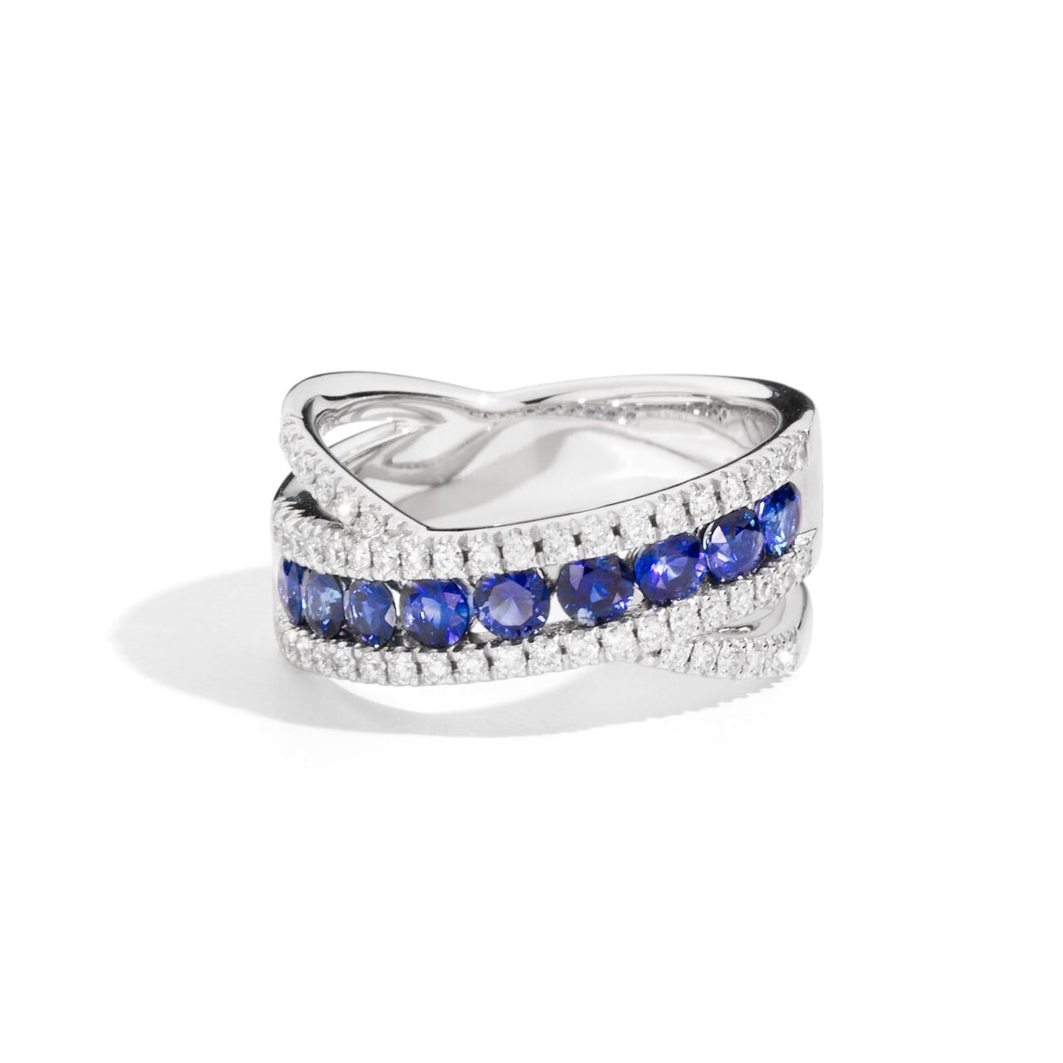 Anello Donna Recarlo Decò con Zaffiri Ct 1.26 e Diamanti