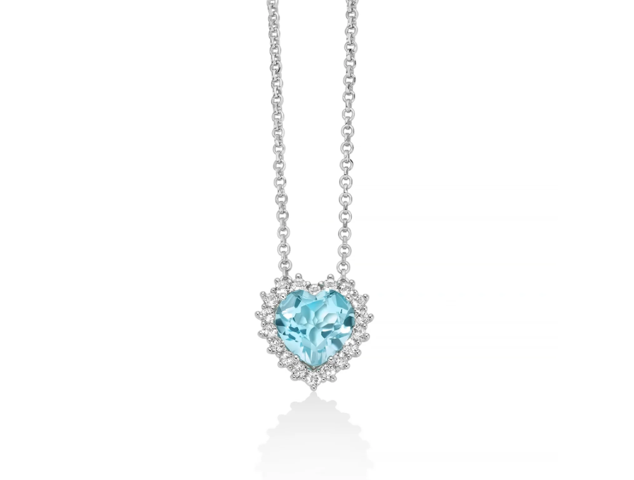 Collana a Cuore Miluna in Argento e Topazio - Gemma del Cielo