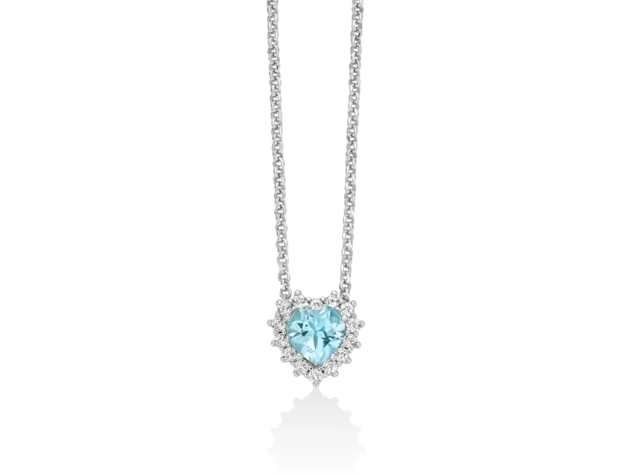 Collana a Cuore Miluna in Argento e Topazio - Gemma del Cielo