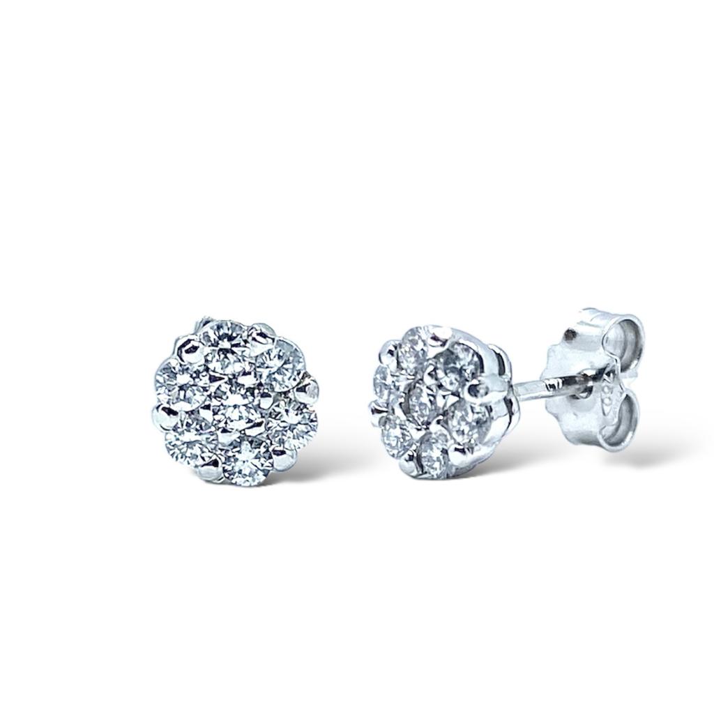 Orecchini Pg Gioielli Punto Luce Pavè con Diamanti Ct. 0,36