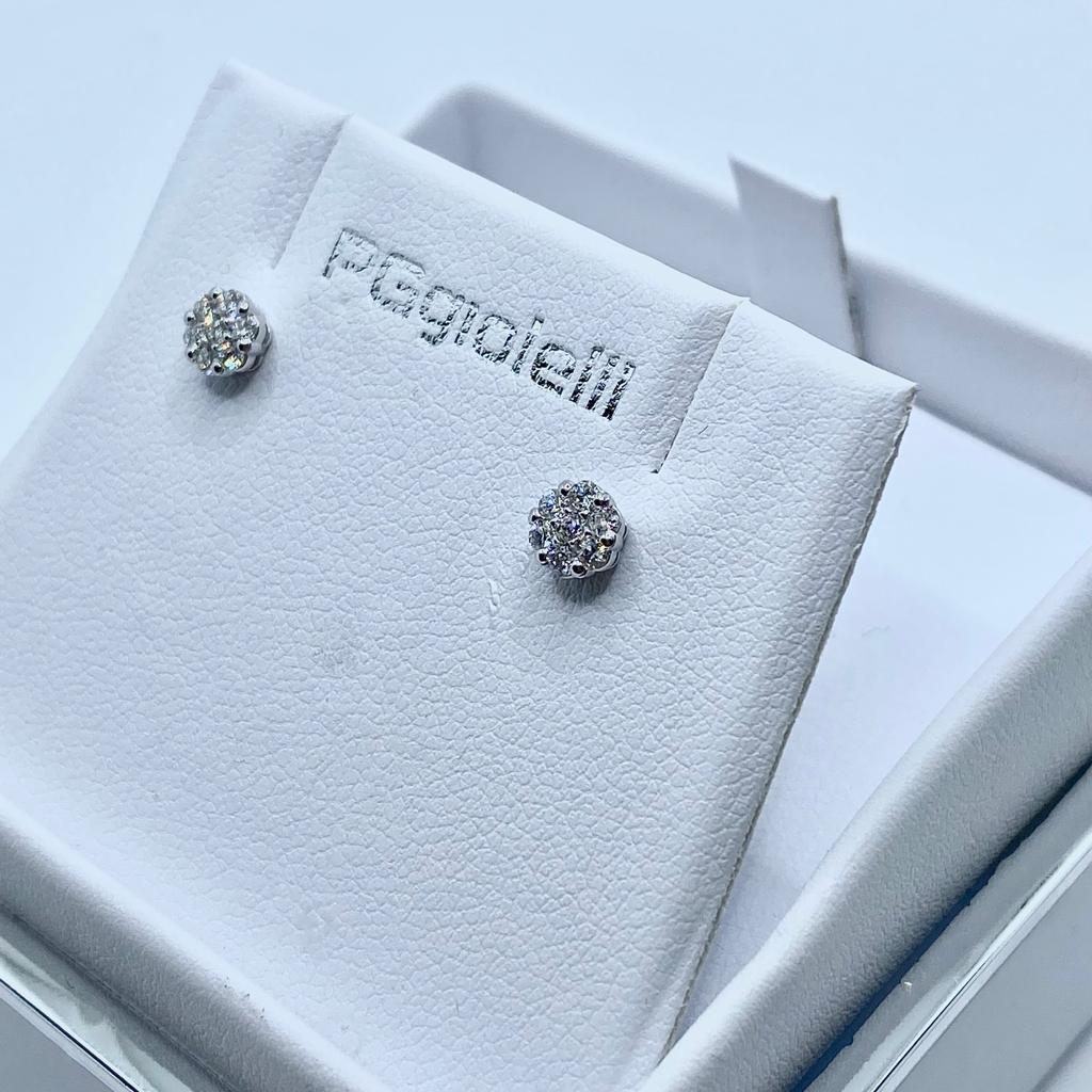 Orecchini Pg Gioielli Punto Luce Pavè con Diamanti Ct. 0,22