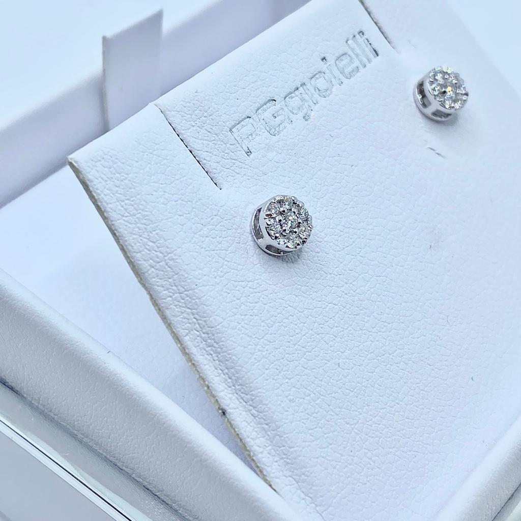 Orecchini Pg Gioielli Punto Luce Pavè con Diamanti Ct. 0,15