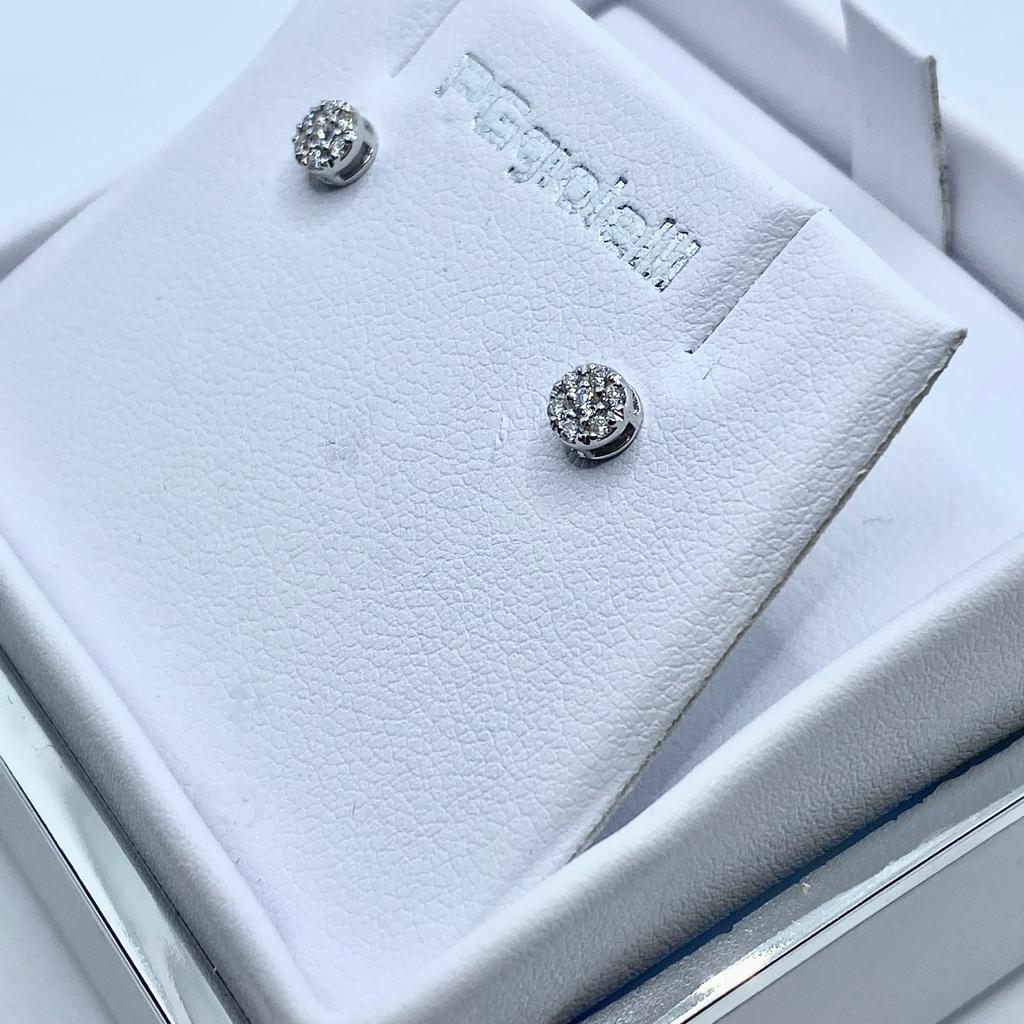 Orecchini Pg Gioielli Punto Luce Pavè con Diamanti Ct. 0,12