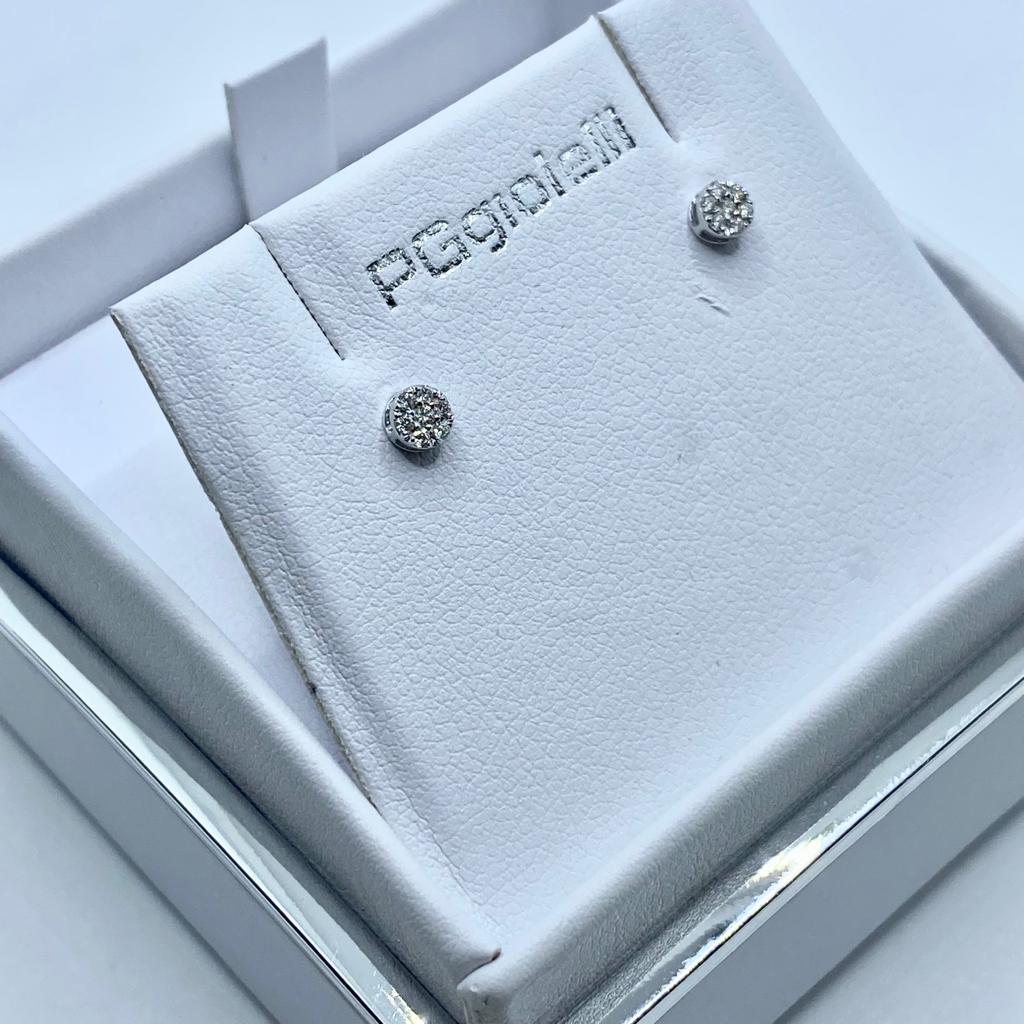 Orecchini Pg Gioielli Punto Luce Pavè con Diamanti Ct. 0,09