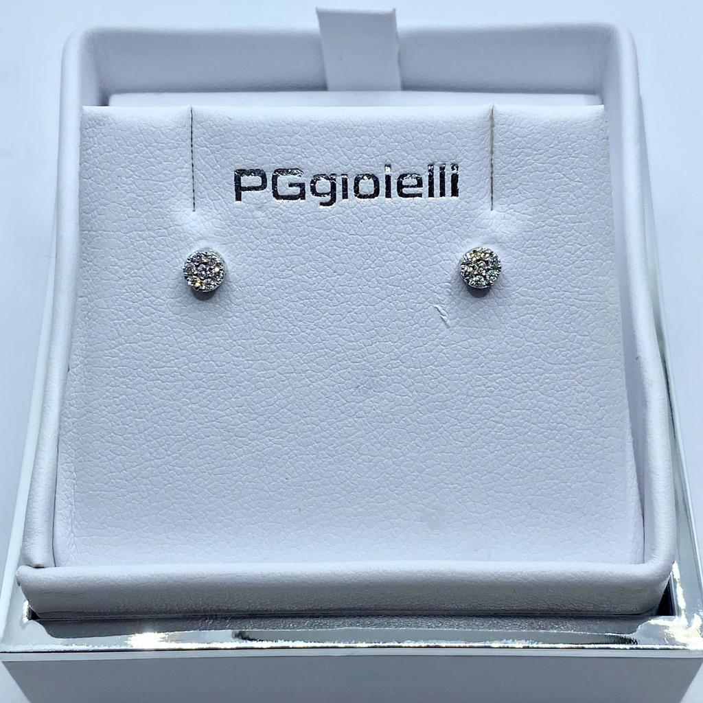 Orecchini Pg Gioielli Punto Luce Pavè con Diamanti Ct. 0,09