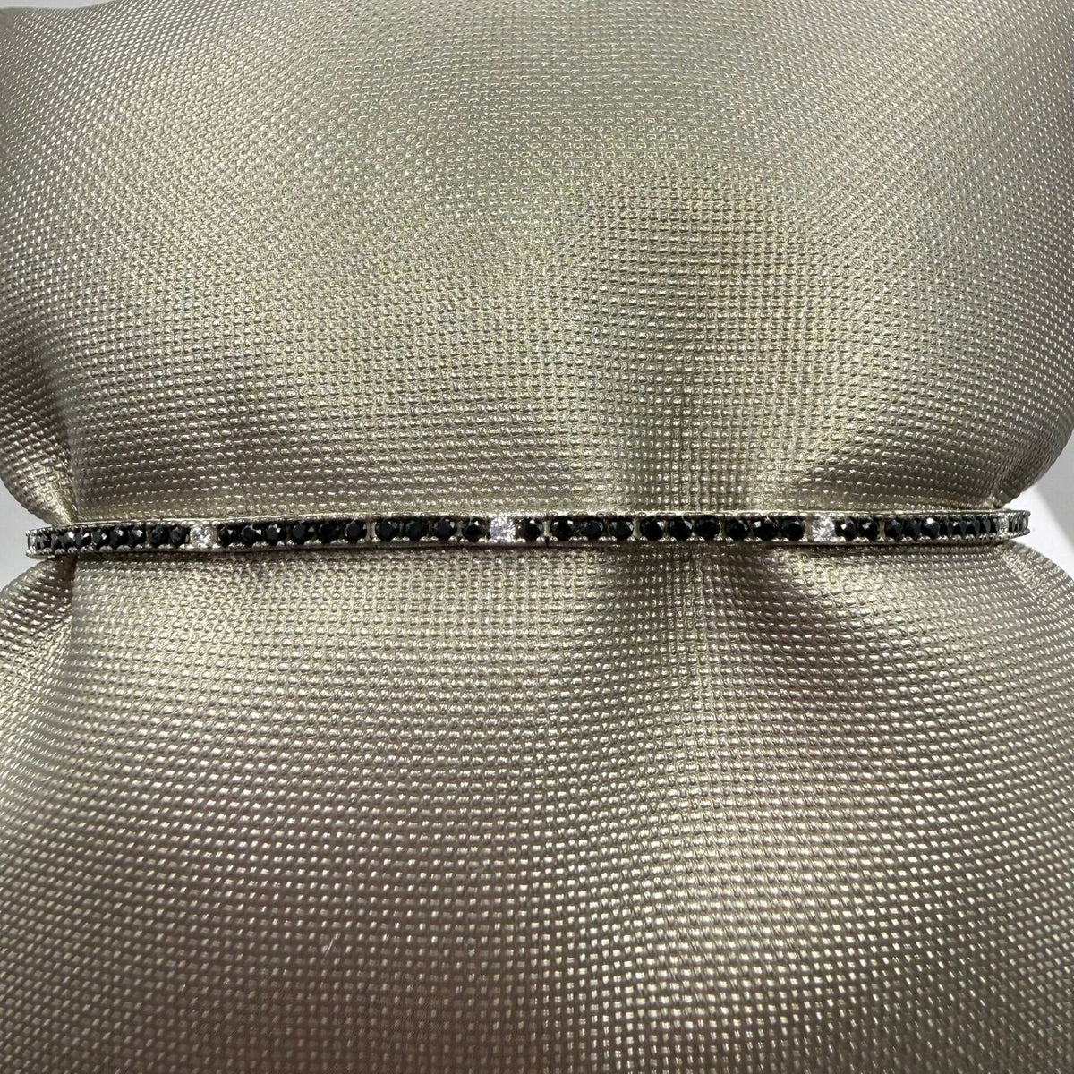 Bracciale Tennis in Oro 18KT 18KT e Zirconi Neri e Bianchi
